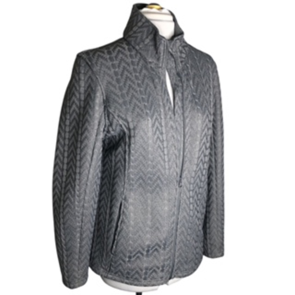 NWOT Boston Traders Full Zip Gray Textured Mock Neckline Heavy Jacket Size L